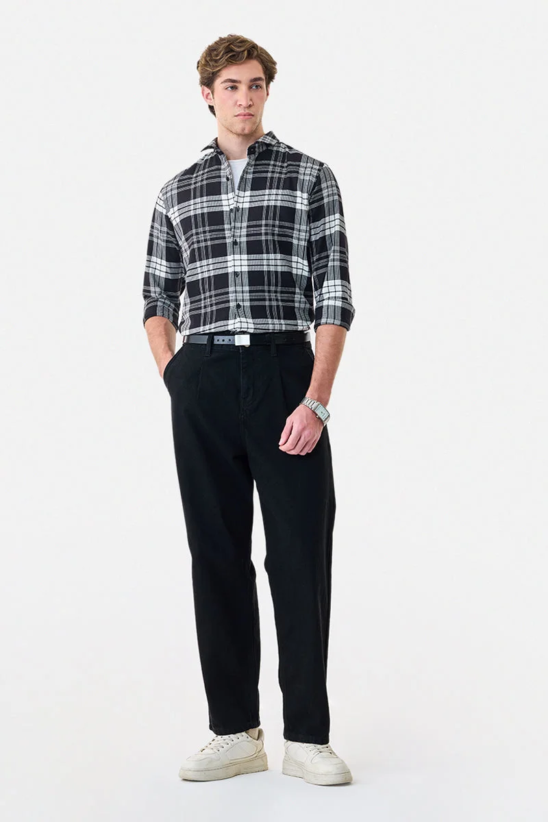 سنيتش 100% Cotton Slim Fit Checks Shirt
